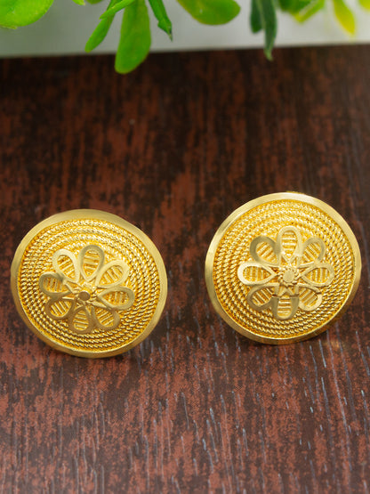 Gold Plated Floral Stud Earrings