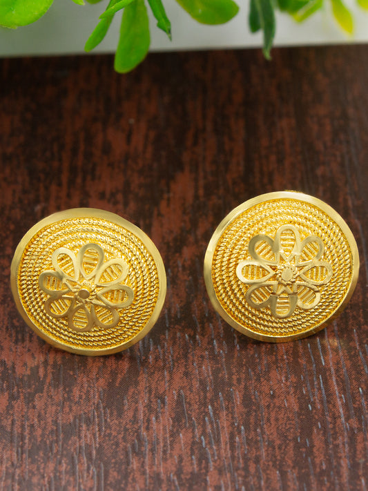 Gold Plated Floral Stud Earrings