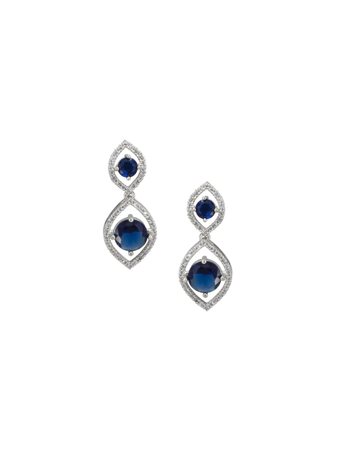 Blue American Diamond Jewellery Set