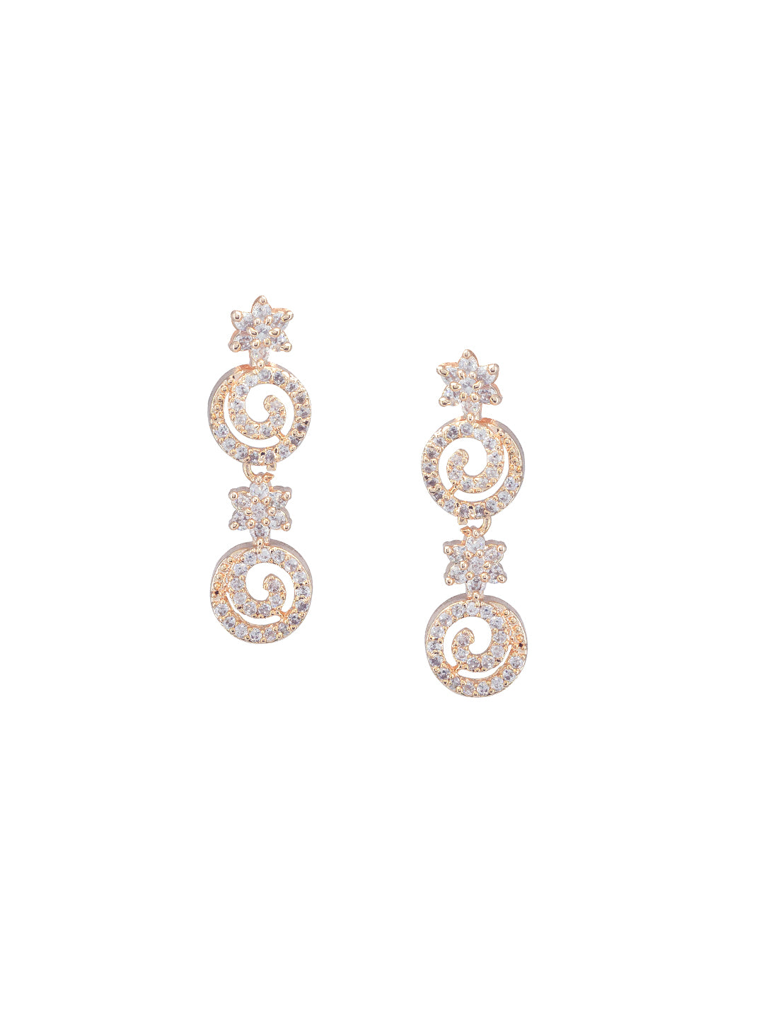 Rose Gold Plated American Diamond Jewellery Set