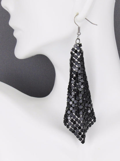 Black Mesh Drop Earrings