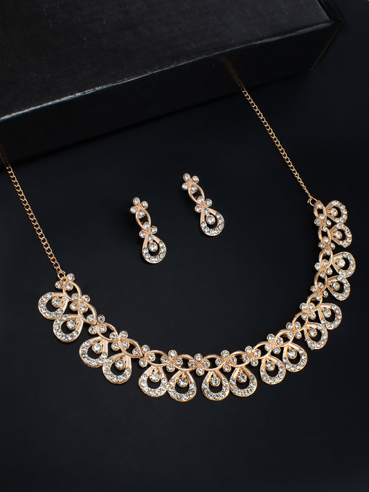 Gold Plated CZ Jewellery Set