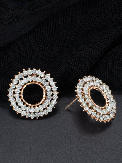 Circular CZ Stud Earrings