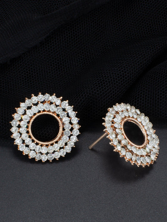 Circular CZ Stud Earrings