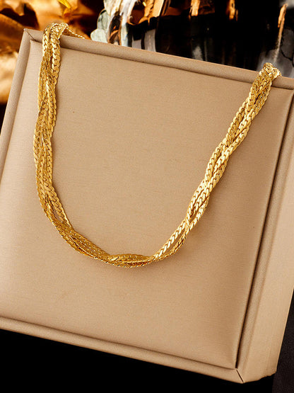 Anti Tarnish Trendy Twisted Snake Chain Necklace
