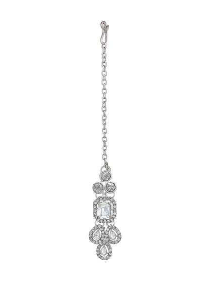 Crystal Jewellery Set With Maang Tika