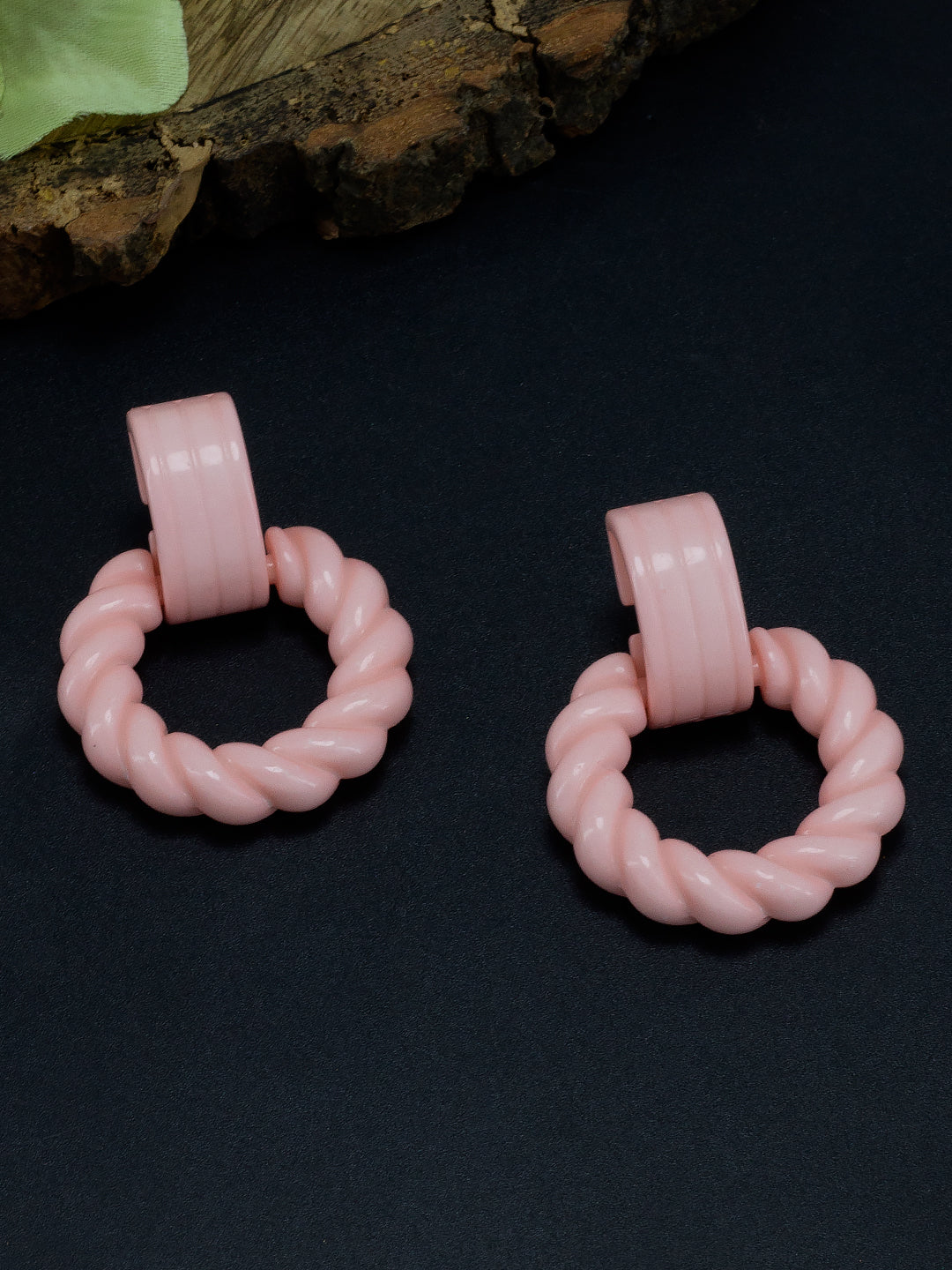 Pink Twisted Earrings