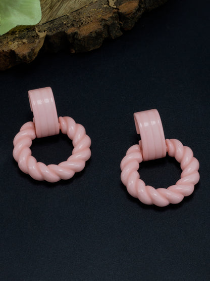 Pink Twisted Earrings
