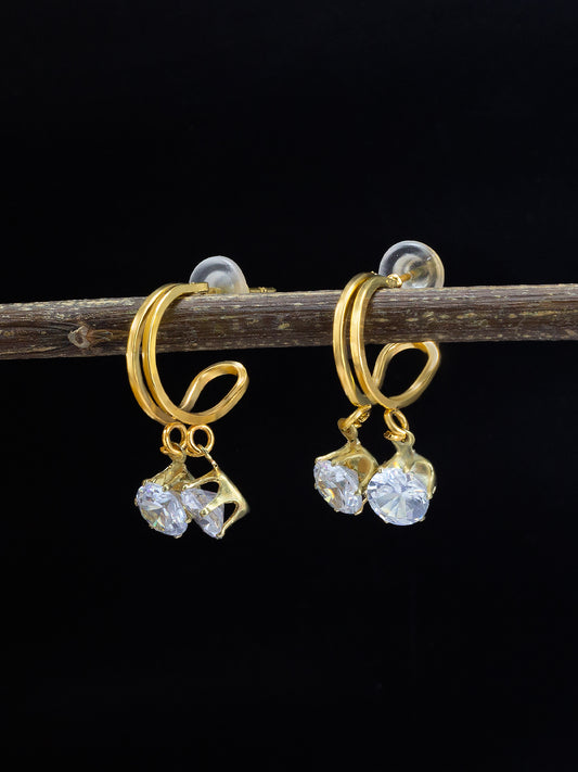 CZ Half Hoop Earrings
