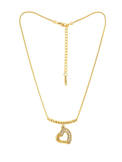 Stainless-Steel AD Heart Trendy Chain Necklace