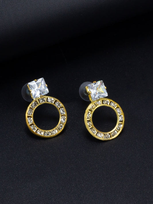 CZ Circular Drop Earrings