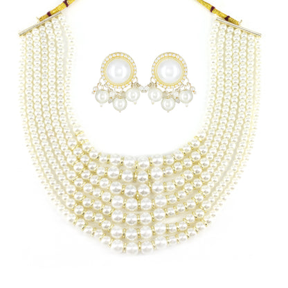 Multi Layered Pearl Beaded Choker Jewellery Set
