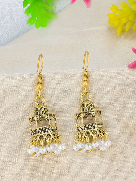 Hut Beads Drop Jhumki Earrings