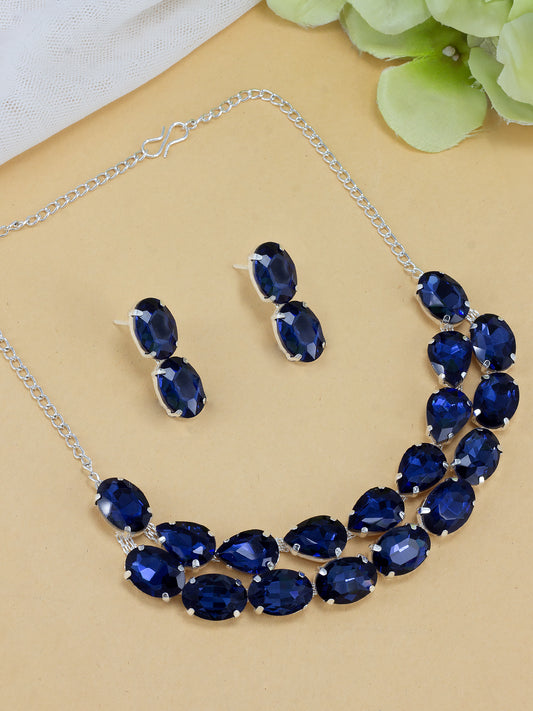 Blue Double Layered Jewellery Set