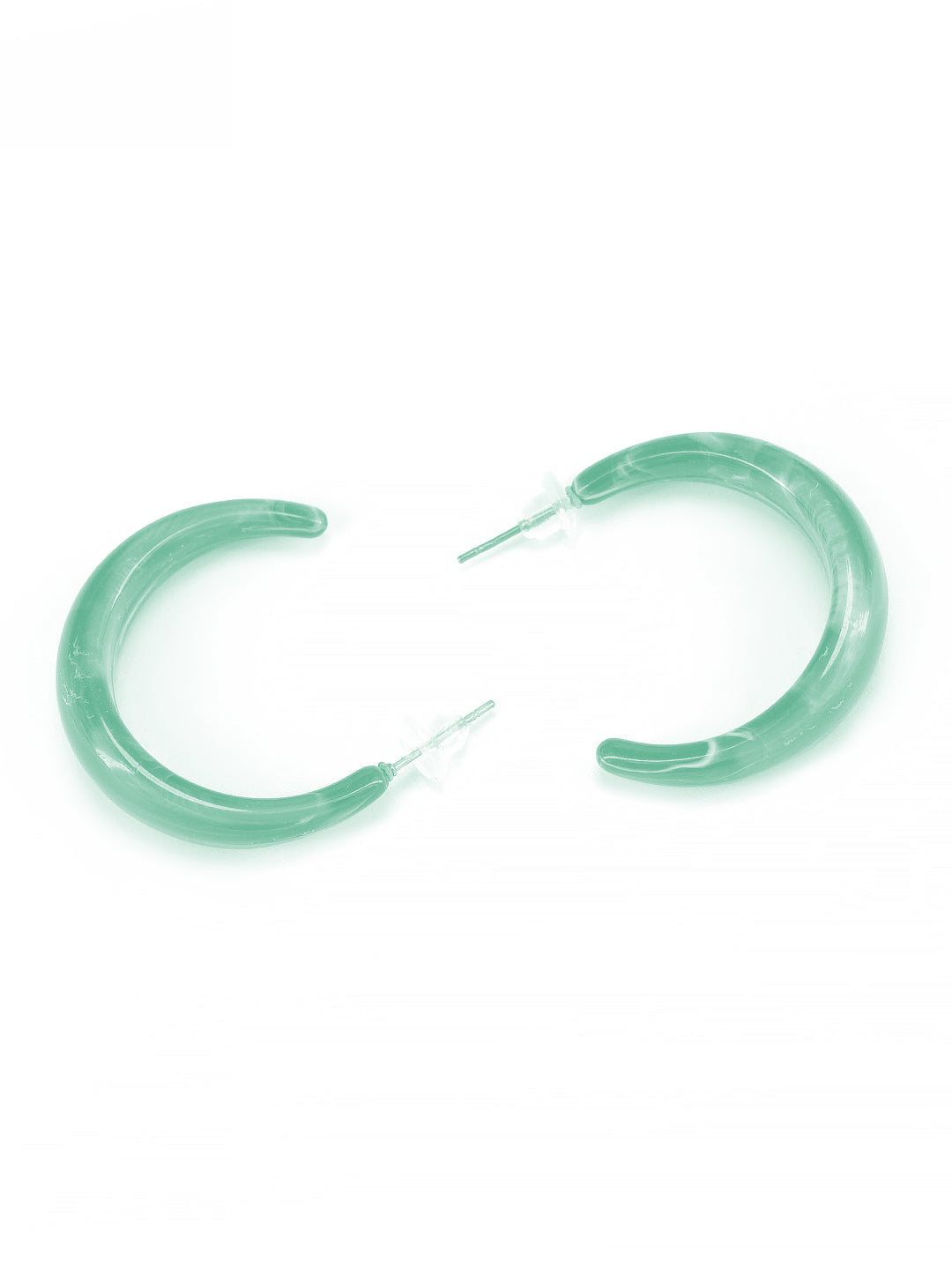 Mint Green Half Hoop Earrings