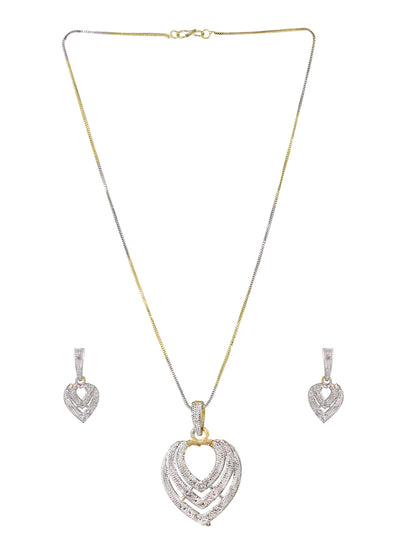 Gold Plated Heart AD Pendant Set