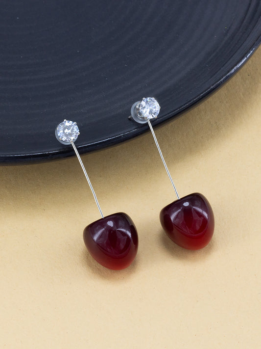 Red Cherry Drop Earrings