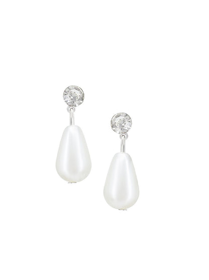 Silver Plated Double Layered Stone & Pearl Beaded Moti Mala Necklace & Earrings