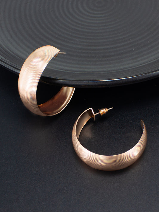 Trendy Copper Half Hoop Earrings