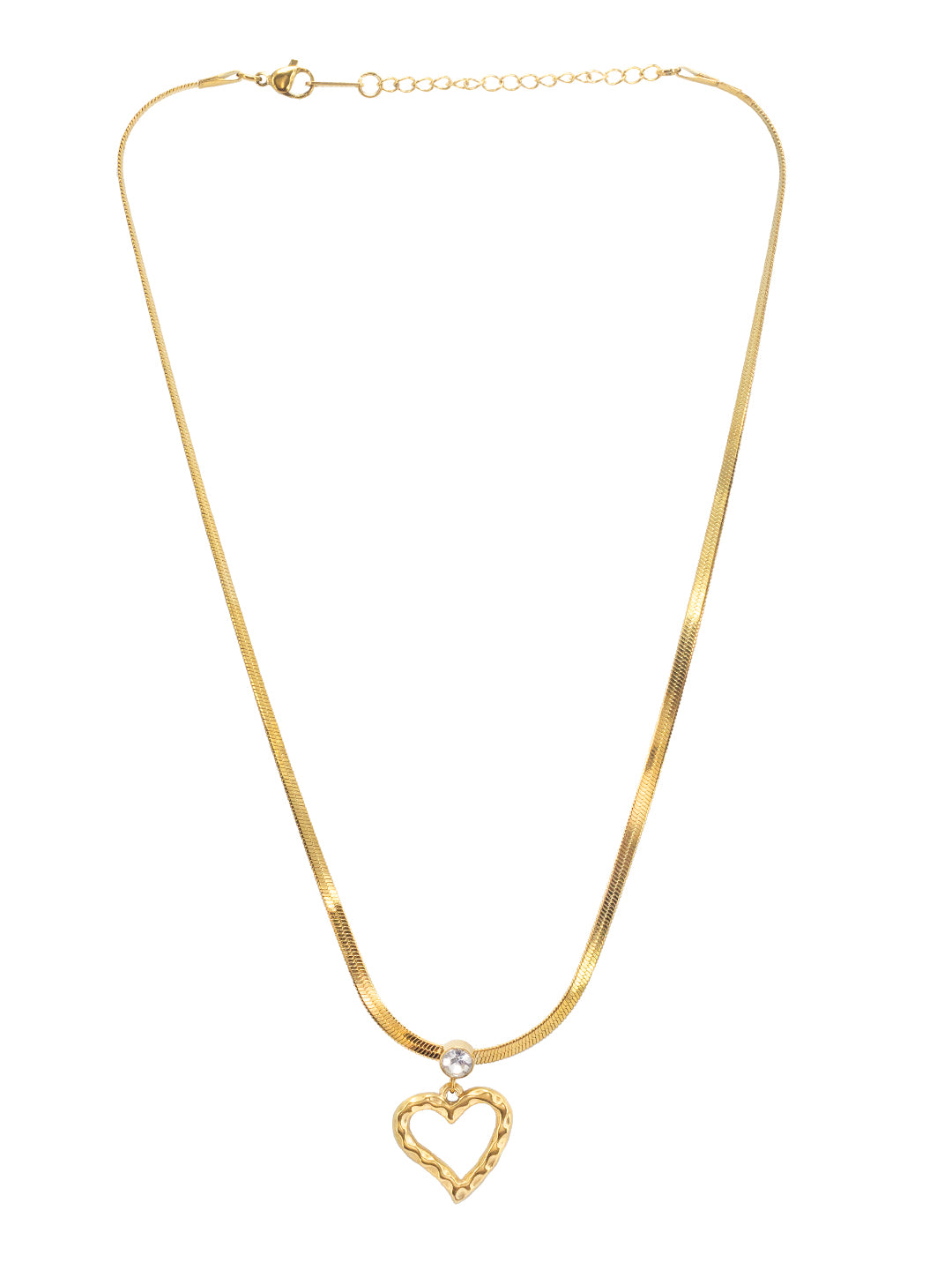 AD Heart Stainless Steel Trendy Chain Necklace