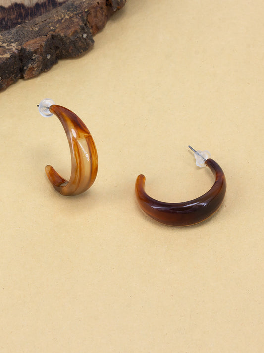 Brown Half Hoop Earrings