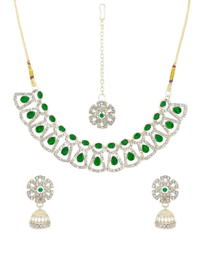 Green Floral Jewellery Set