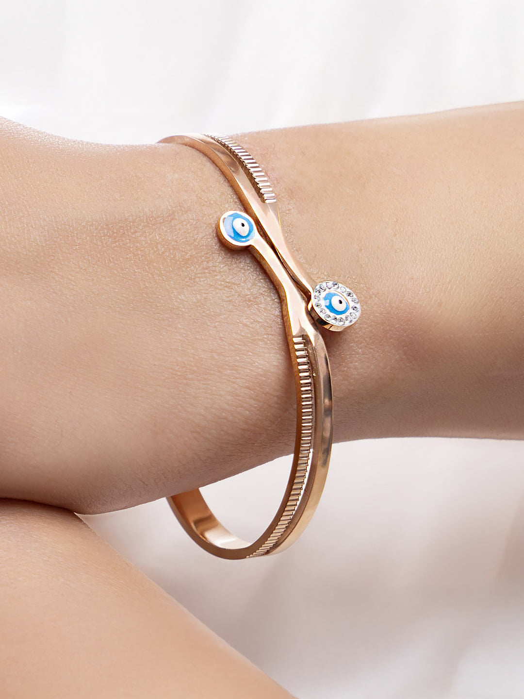 Anti Tarnish Evil Eye Openable Bracelet