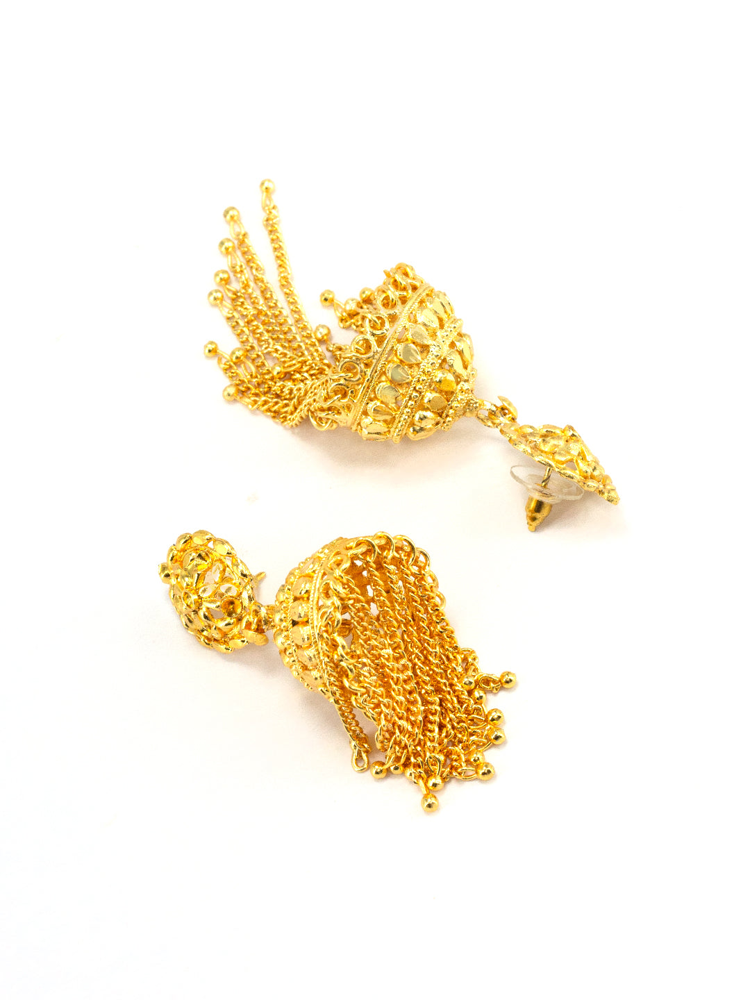 Gold Plated Floral Grander Jhumka Earrings