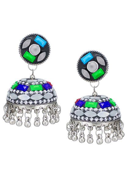 Multicolor Beads Drop Jhumka Earrings