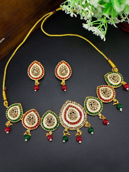 Red & Green Choker Jewellery Set