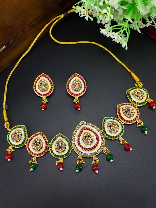 Red & Green Choker Jewellery Set