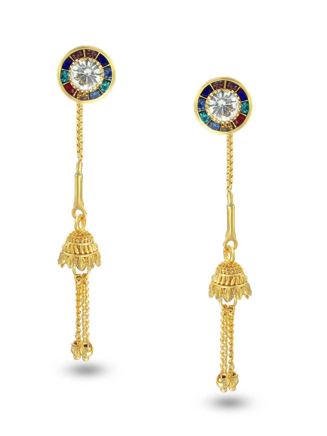 Multicolor Sui Dhaga Drop Earrings