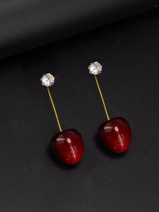 Red Cherry Drop Earrings