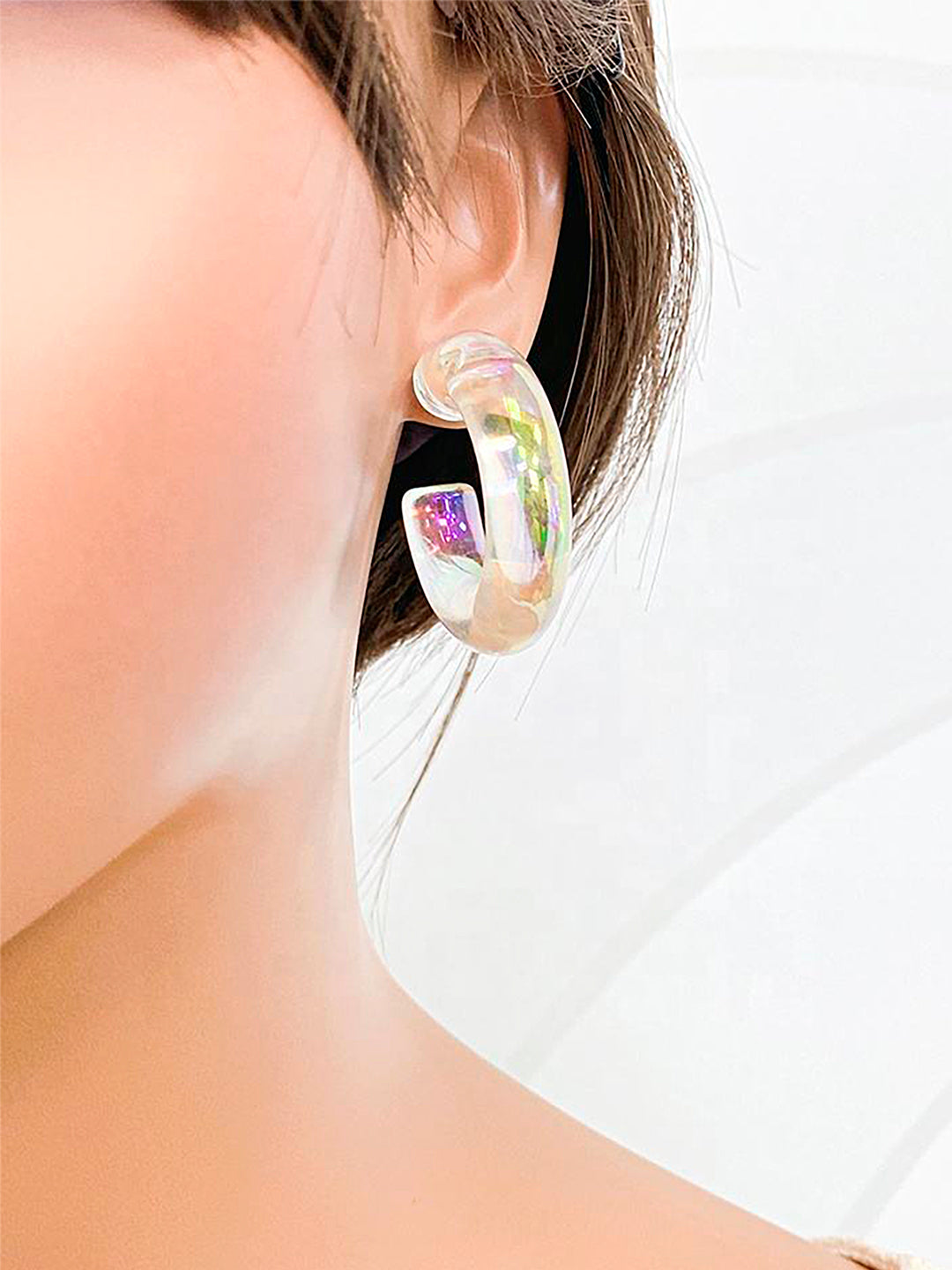 Holographic Half Hoop Earrings