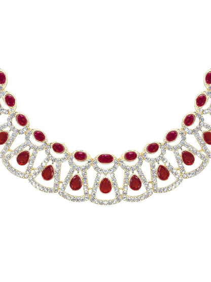 Red Floral Jewellery Set