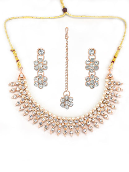 Floral CZ Jewellery Set