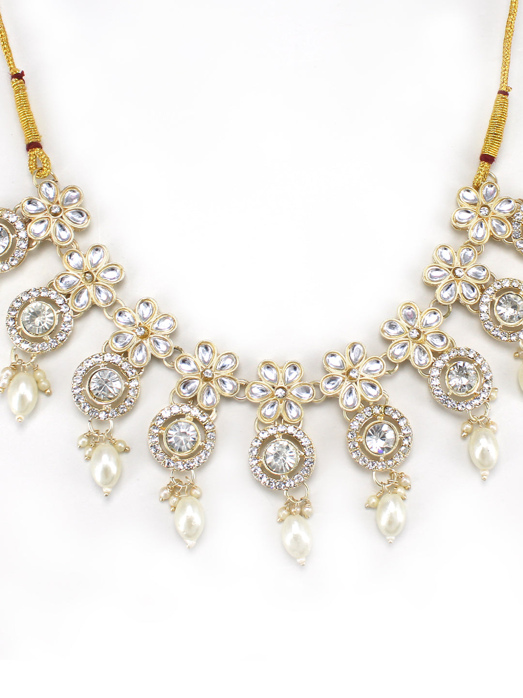 Kundan & Beads Floral Jewellery Set