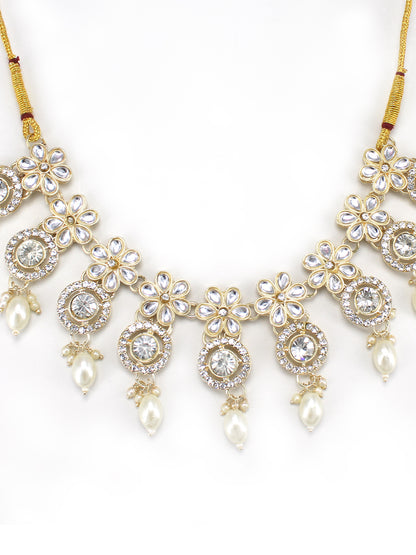 Kundan & Beads Floral Jewellery Set