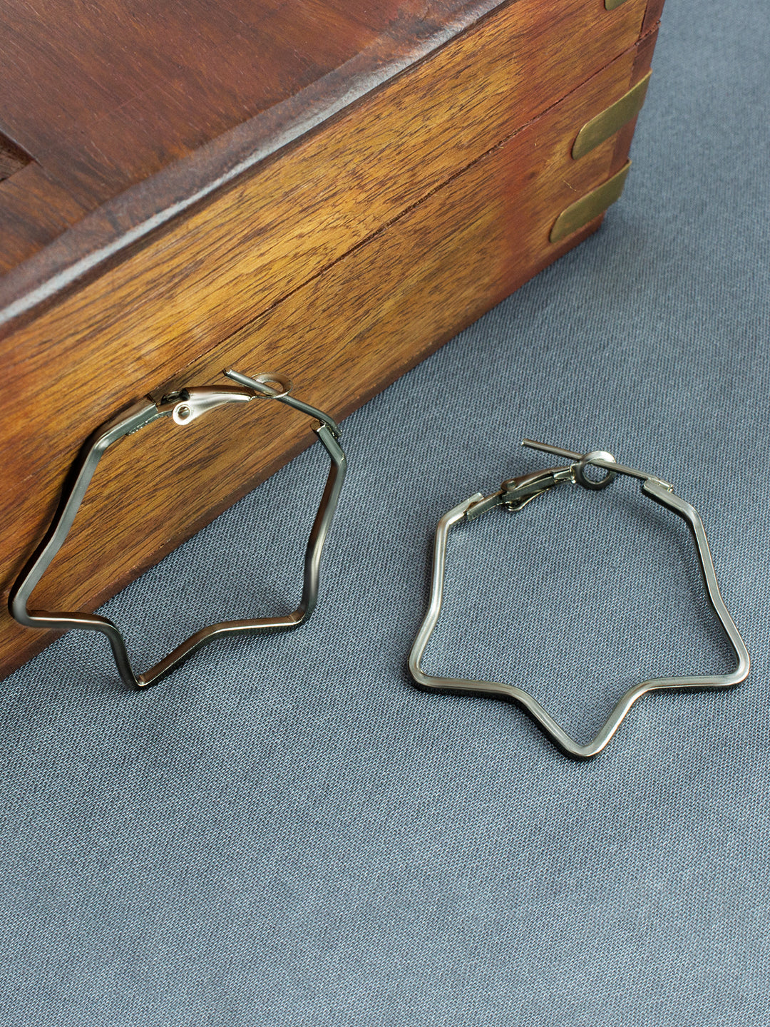 Black Star Hoop Earrings