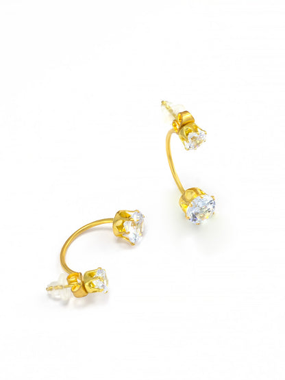 CZ Stud Drop Earrings