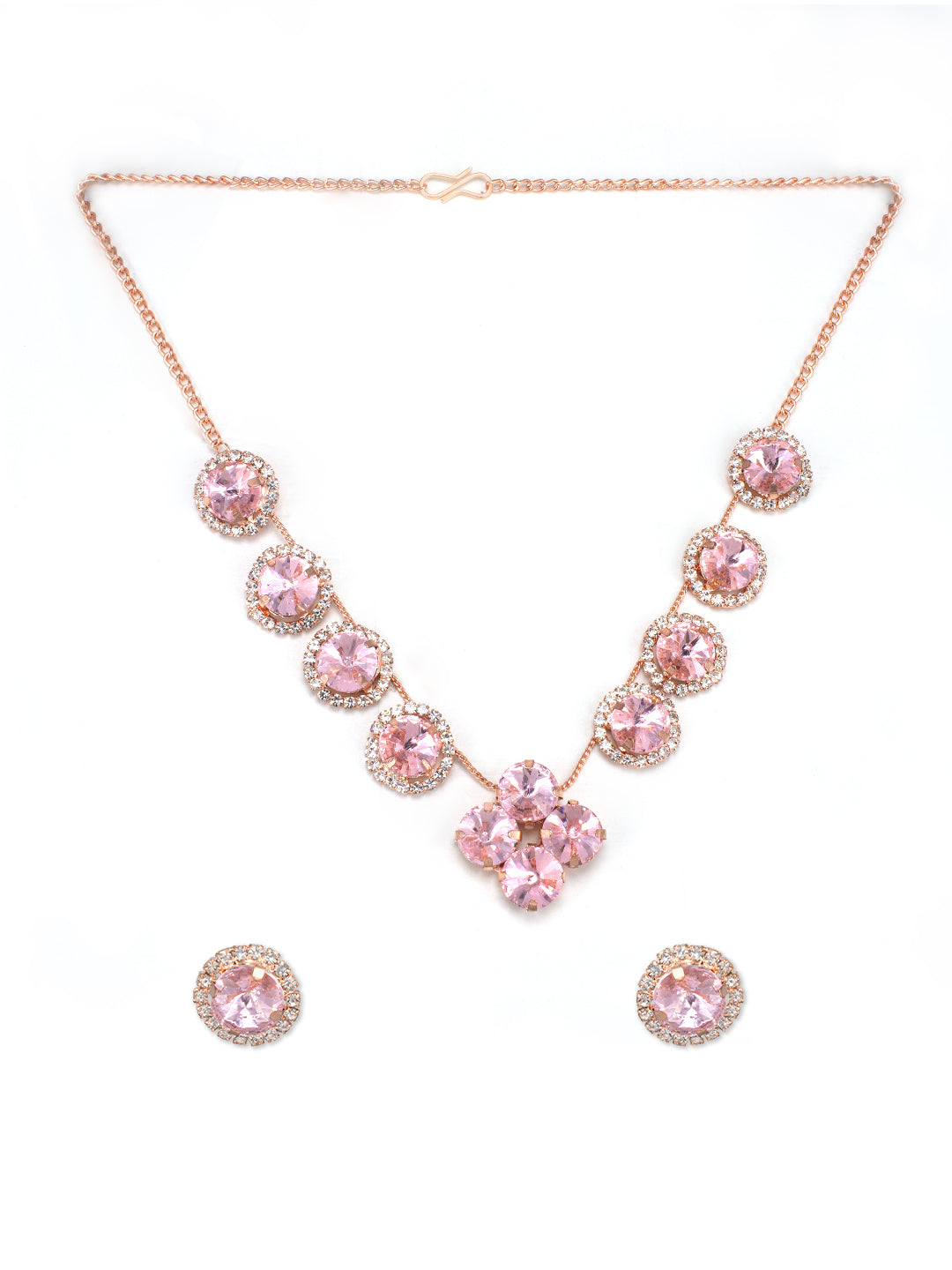 Pink Floral Jewellery Set