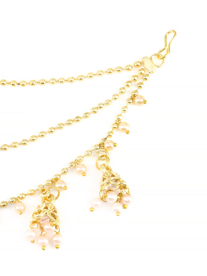 Bahubali Jhumki Ear Chain 3 Layered