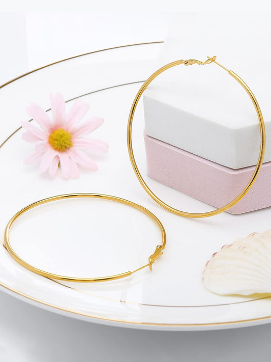 Gold Plated Big Hoop Earrings