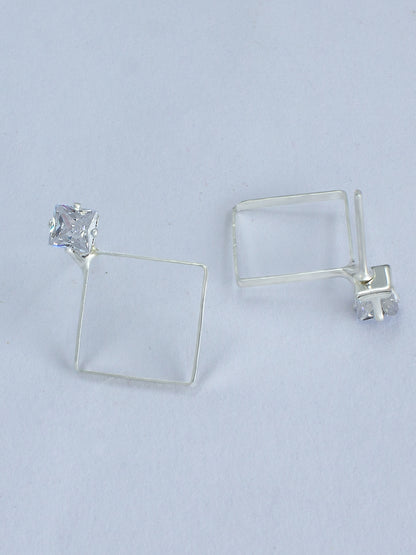 Square Artificial Stone Stud Earrings
