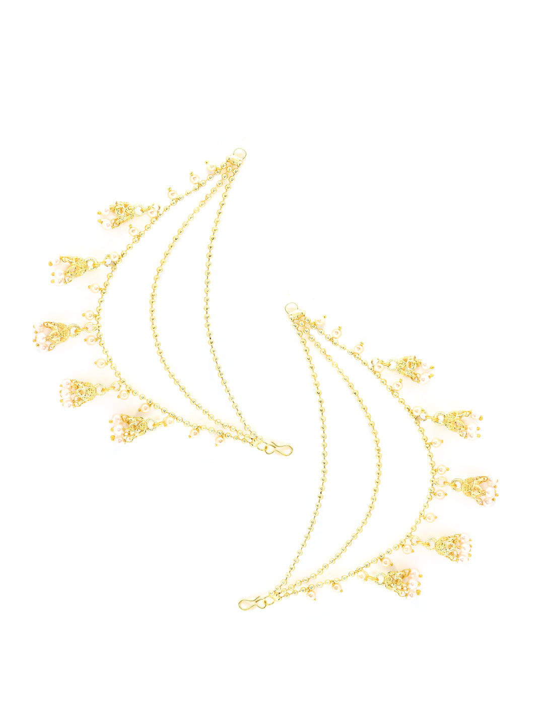 Bahubali Jhumki Ear Chain 3 Layered