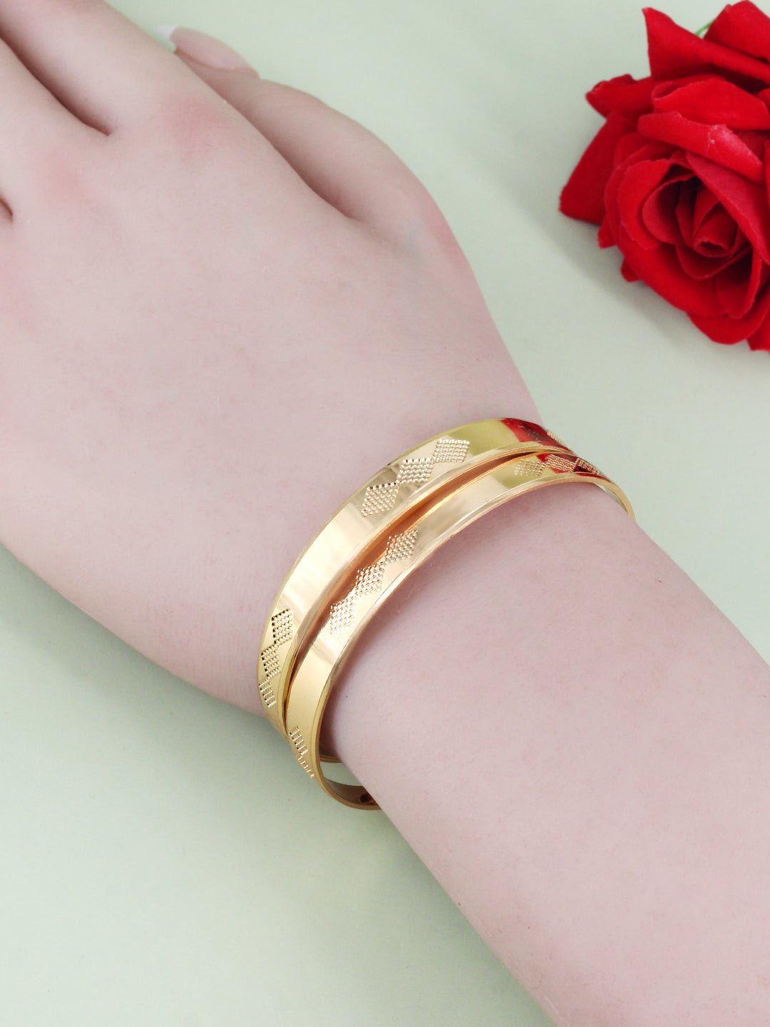Set Of 2 Kada Style Adjustable Bangles