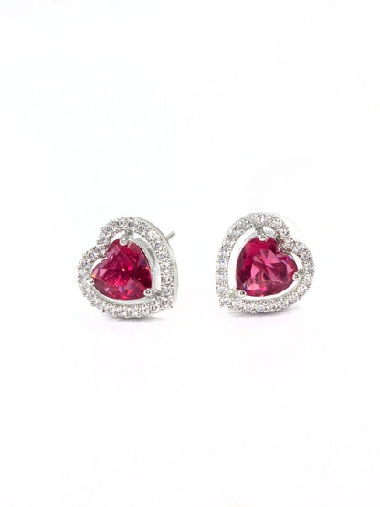 Trendy Red Heart AD Earrings