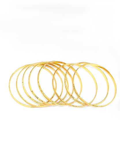 Set Of 8 Brass Minimal Bangles