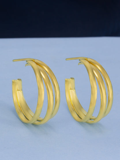 Gold Tone Half Hoop Earrings