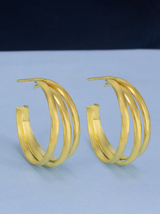Gold Tone Half Hoop Earrings